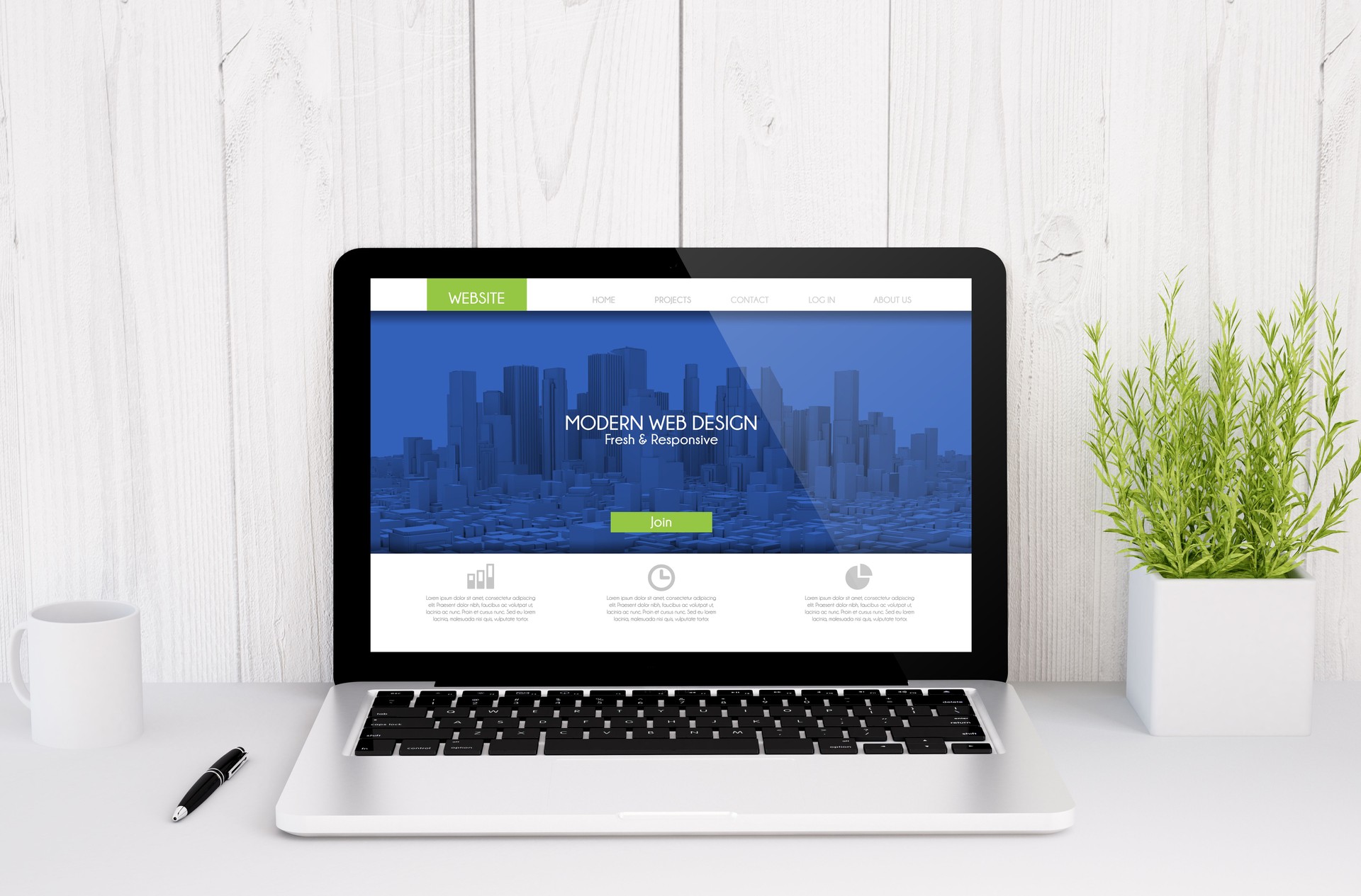 laptop on table web design